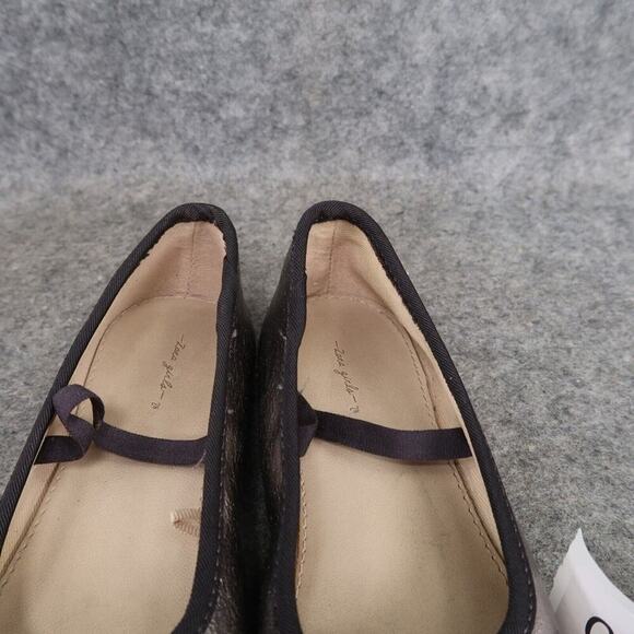 Zara Shoes Girls 28 Ballet Flats Fashion Metallic Embellished Toe Elastic Strap - Picture 4 of 13